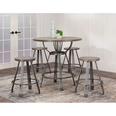36" Round Counter Height Table and 4 Stools